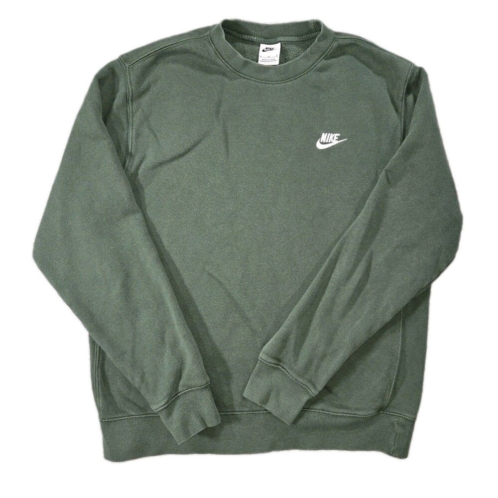 Mens Nike Sportswear Club Fleece Crewneck Sweatshirt Green Medium Faded